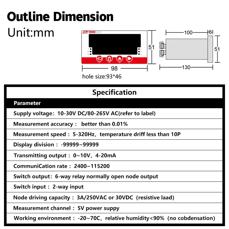 High Precision Digital Force Gauge Display Indicator Sensor Controller Instrument RS485 For Load Cell