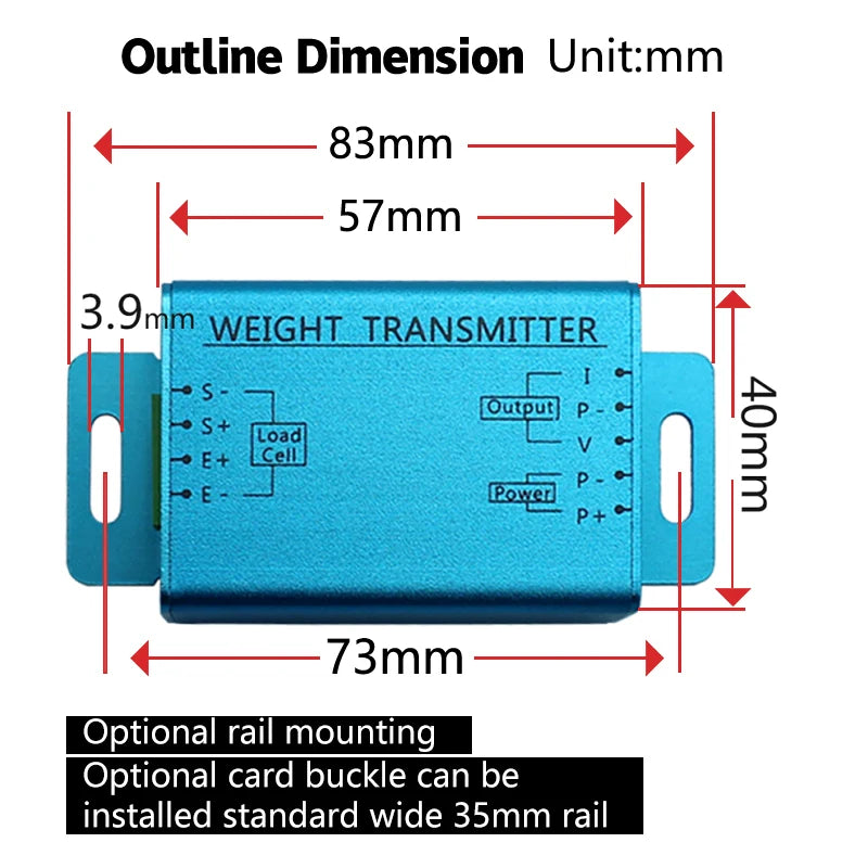 Load Cell Controller 4-20mA 0-10V Display Transmitter Portable Force Amplifier Junction Box Weighing Indicator