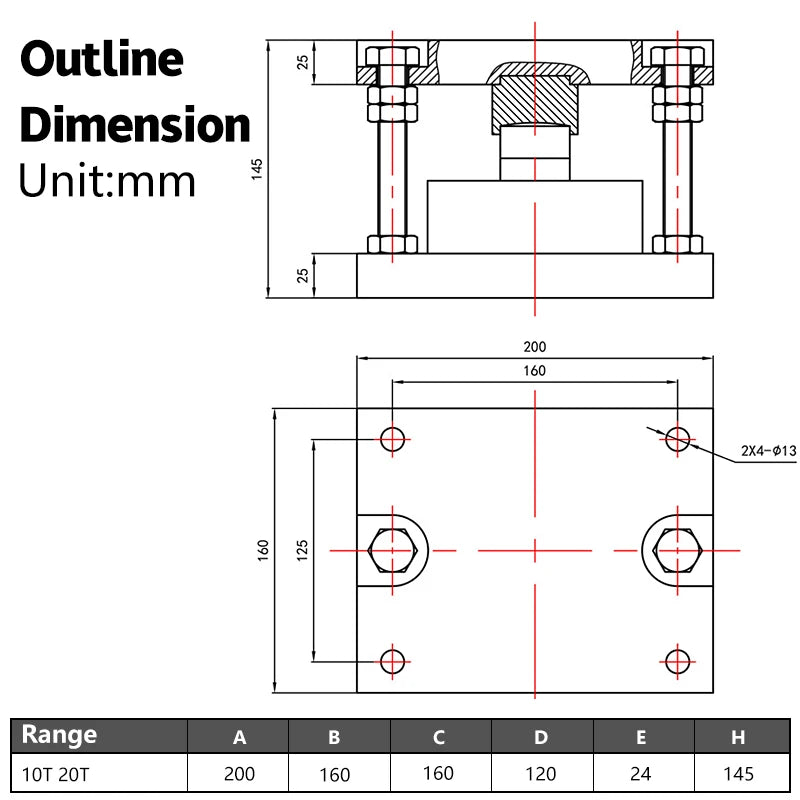 100T Alloy Steel Weighing Module High Precision Measurement Load Cell 5T10T20T30T50T Weight Sensor