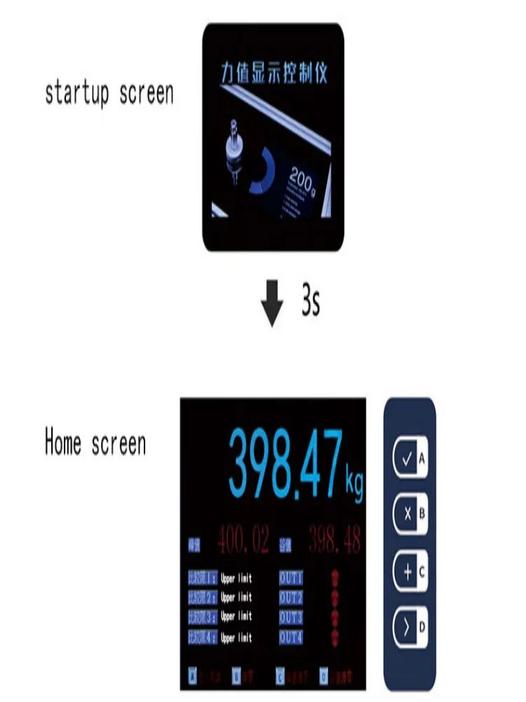 High-Precision Force Display Controller Color Screen Upper Lower Limit Alarm Meter Decrement Quantitative Load Cell