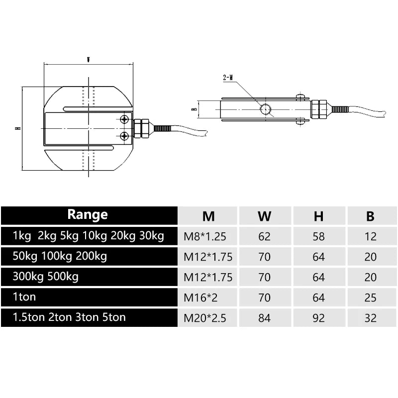 S Type Pression Sensor Crane Hanging Load Cell for Batch Tank Weighing Scale Automation