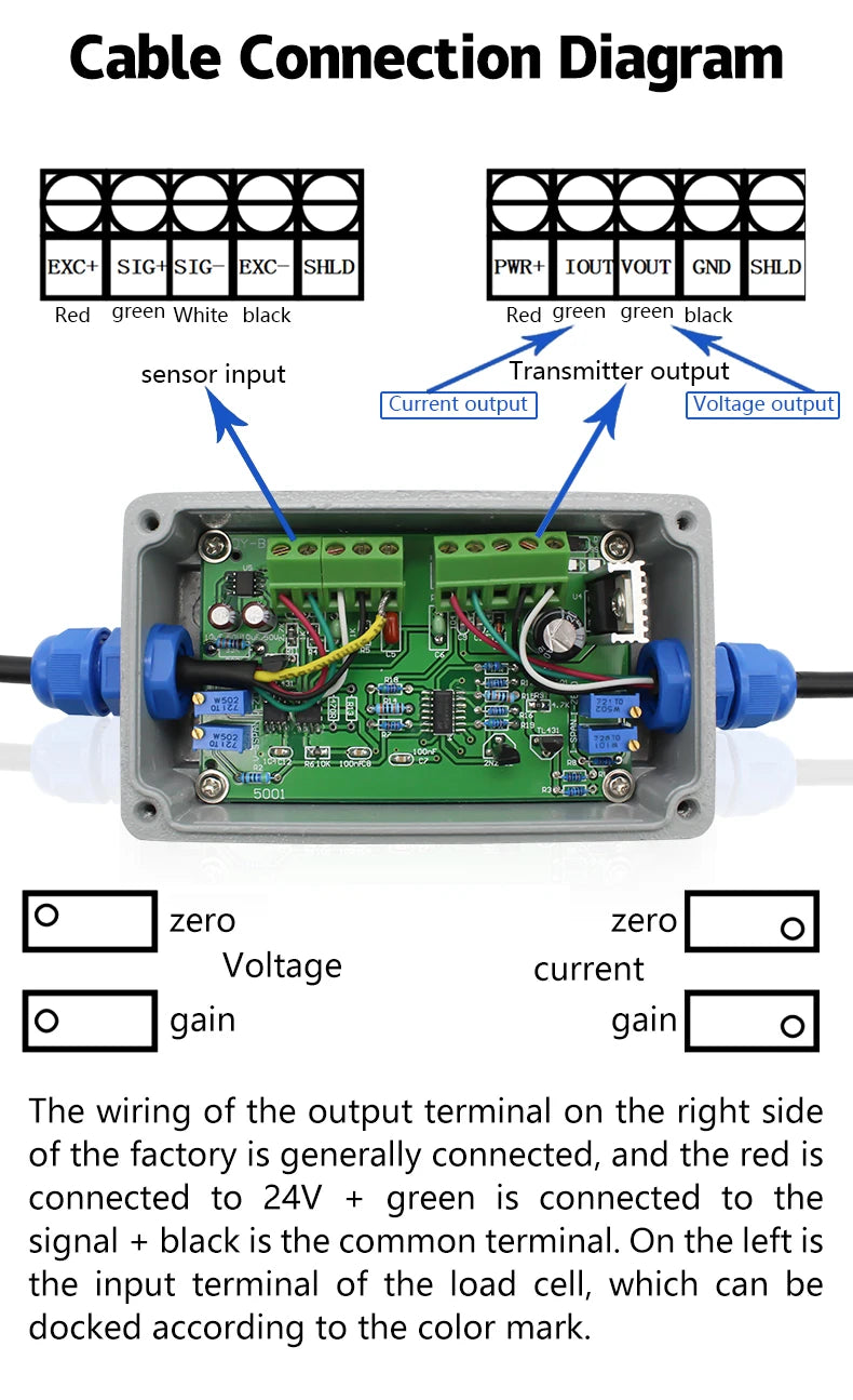 4-20ma/0-5V/0-10v Anti-interference High-Precision Current Voltage Pressure Weighing Transmitter Amplifier Load Cell