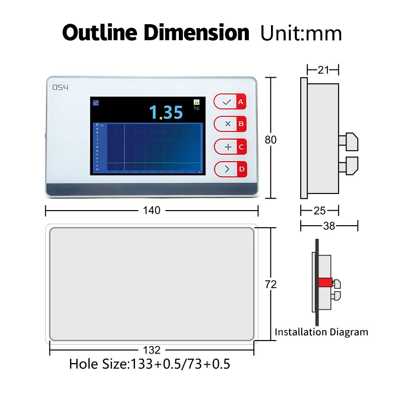 Load Cell Weight Controller Display Transmitter Portable Force Amplifier Junction Box Weighing Indicator Rs485