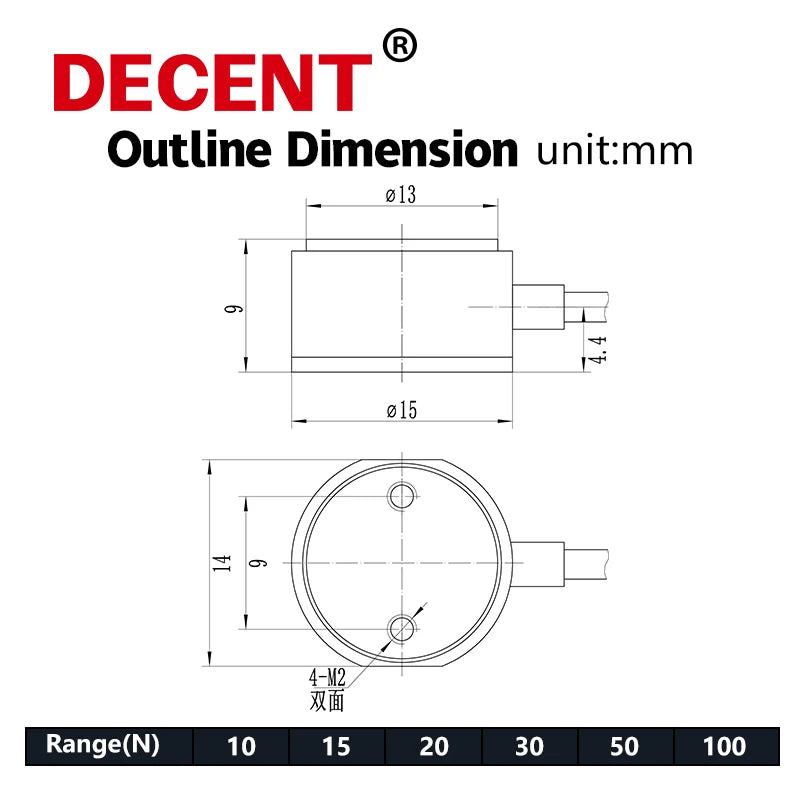 High-Precision Mini Small-Size Tension Compression Pressure Sensor Miniature Button load cell Column Force Sensor 20 50 100N