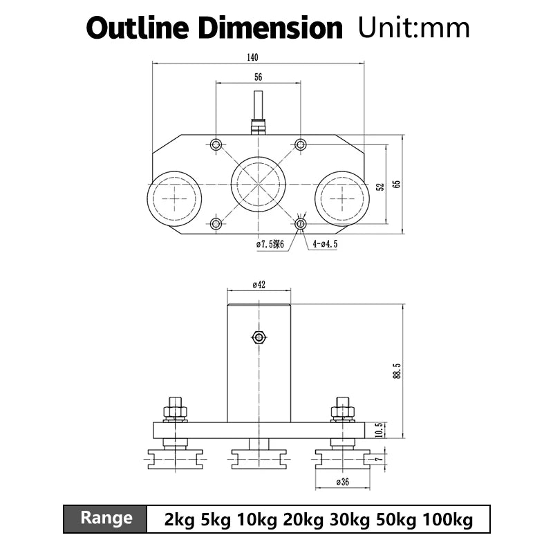 tension load cell 2Kg 10kg 20kg 50kg 100kg alloy steel tension sensor compression and tension force sensor