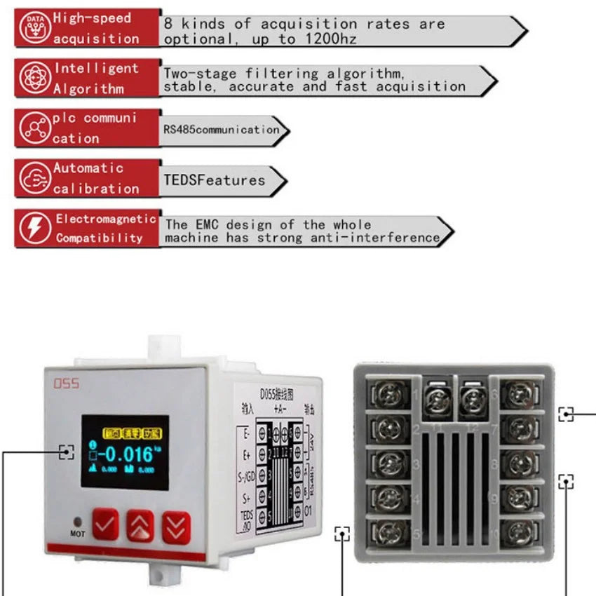 Load Cell Display Instrument Rs485 Weighing Indicator Amplifier Weight Mini Tester For Force Sensor Simulator