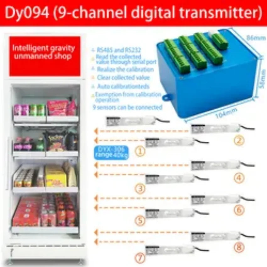 Unmanned Vending Machine 9 In One 3 6 9 16 Multi Channel Digital RS485 RS232 Weighing Transmitter Load Cell Amplifier