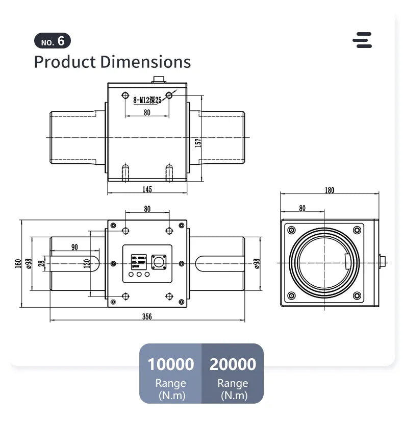 for Motor Speed Power Instrument with Display 0.5/2000N.m Automatic Dynamic Torque Sensor Rotary Transducer Fast Rotate 10000rpm